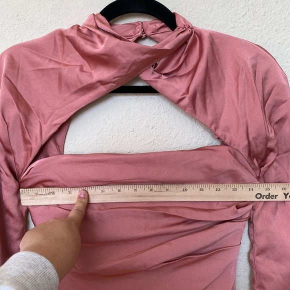 House‎ of CB Toira Satin Corset Rose Pink Flare Mini Dress NWOT size XS - Picture 8 of 15